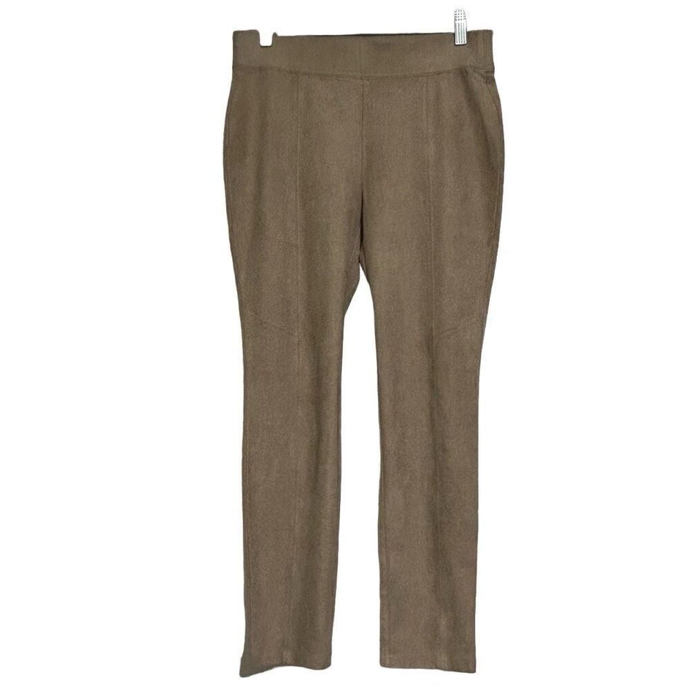 Zenergy By Chico's Trisha Pull-on Pants Women's XS Tan Faux Suede Elastic Waist